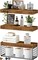 Bathroom Shelves Over Toilet Wall Mounted Floating Shelves Farmhouse Shelf Toilet Paper Storage Small 16 inch Set of 3, Rustic Brown (019-BN3)